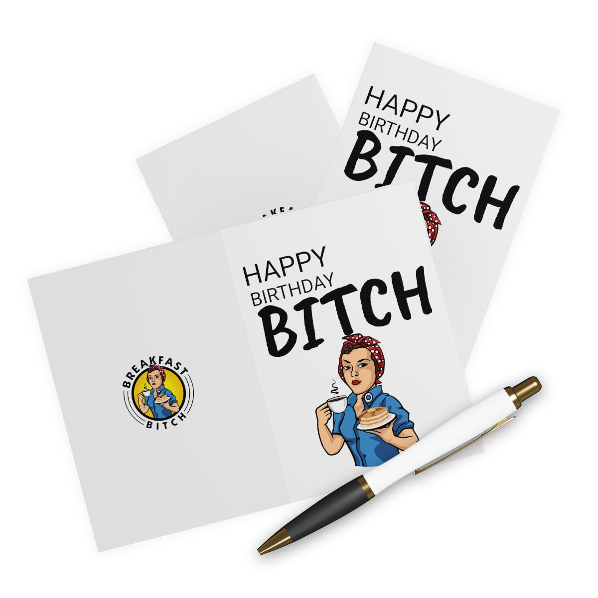 Happy Birthday Bitch BLANK Greeting Cards (5 Pack)